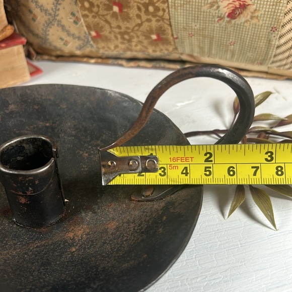 VTG Hand Forged Iron Candlestick Handheld Hand Made Rustic Farmhouse Primitive - Picture 11 of 13